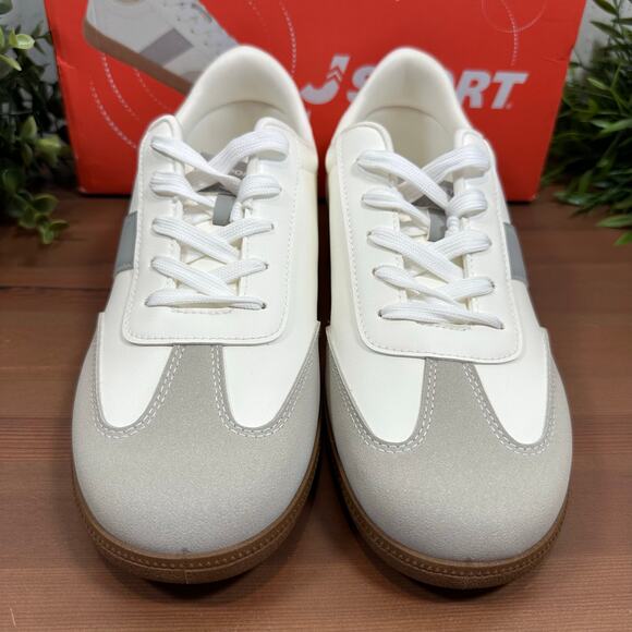 J Sport Women's Cecily White Grey Memory Foam Sneakers Size 7 - Picture 3 of 8